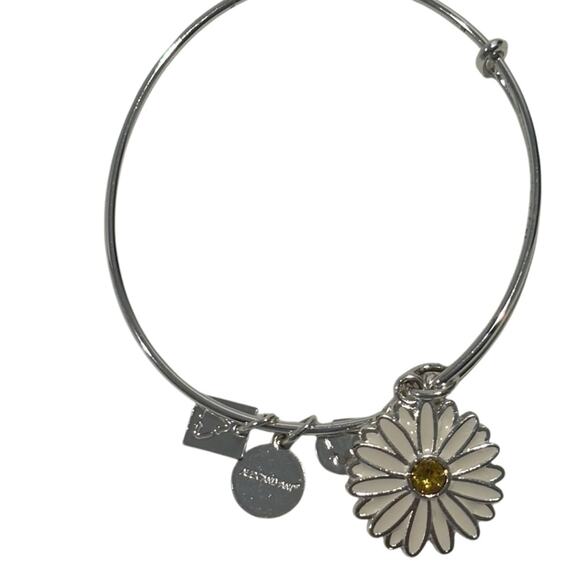 Alex and Ani Silver Bracelet with Daisy Charm - Picture 6 of 6